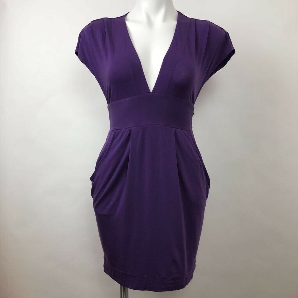 aritzia purple bandage dress Purple Asymmetrical One Sleeve Bandage Dress  Marcy Boutique